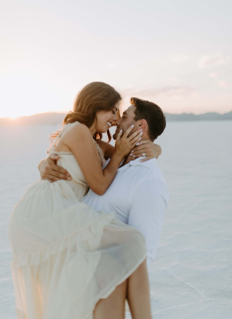 salt flats engagement photos