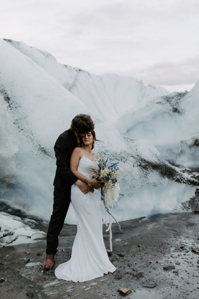 wedding photos on a glacier