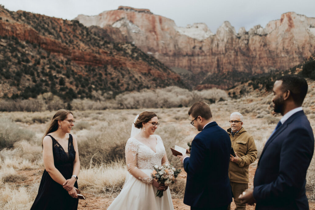 Intimate Zion Elopement at Nature Center North Lawn