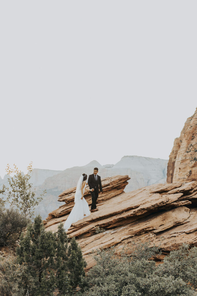Zion National Park Elopement at Canyon Overlook