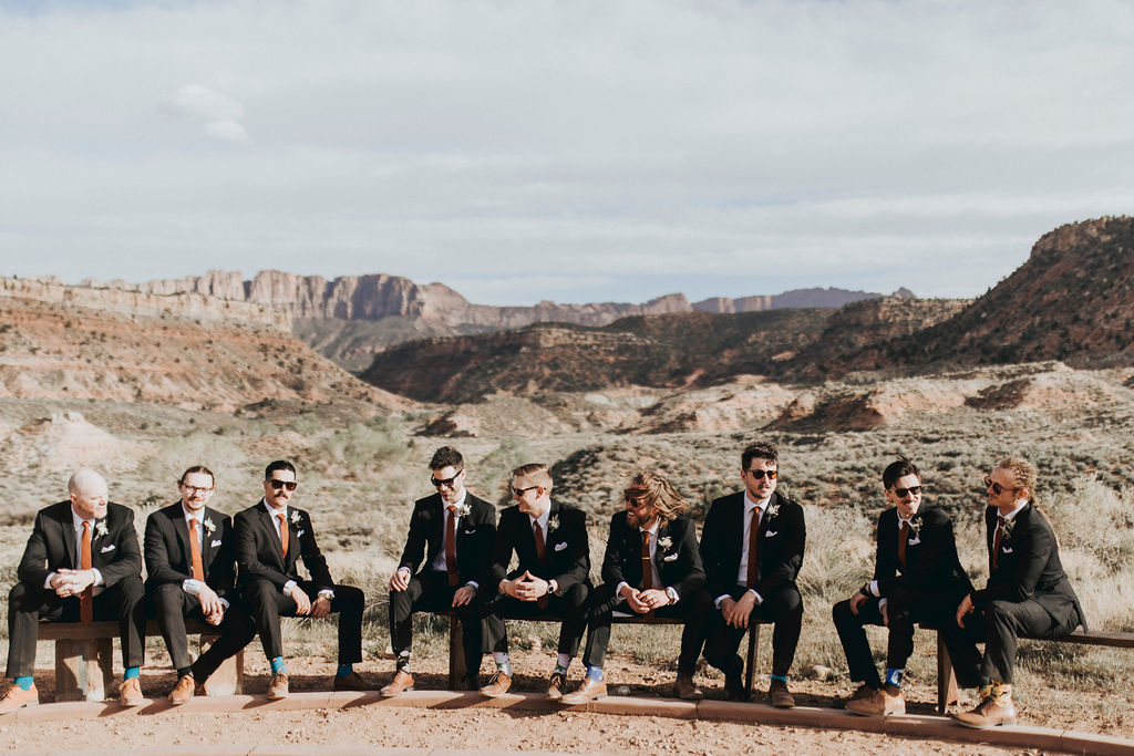 groomsmen at zion national park