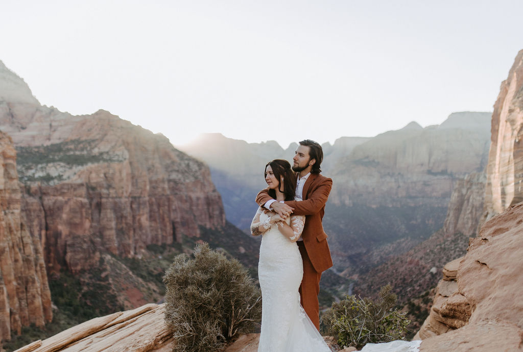 Stunning Zion Elopement at Canyon Overlook