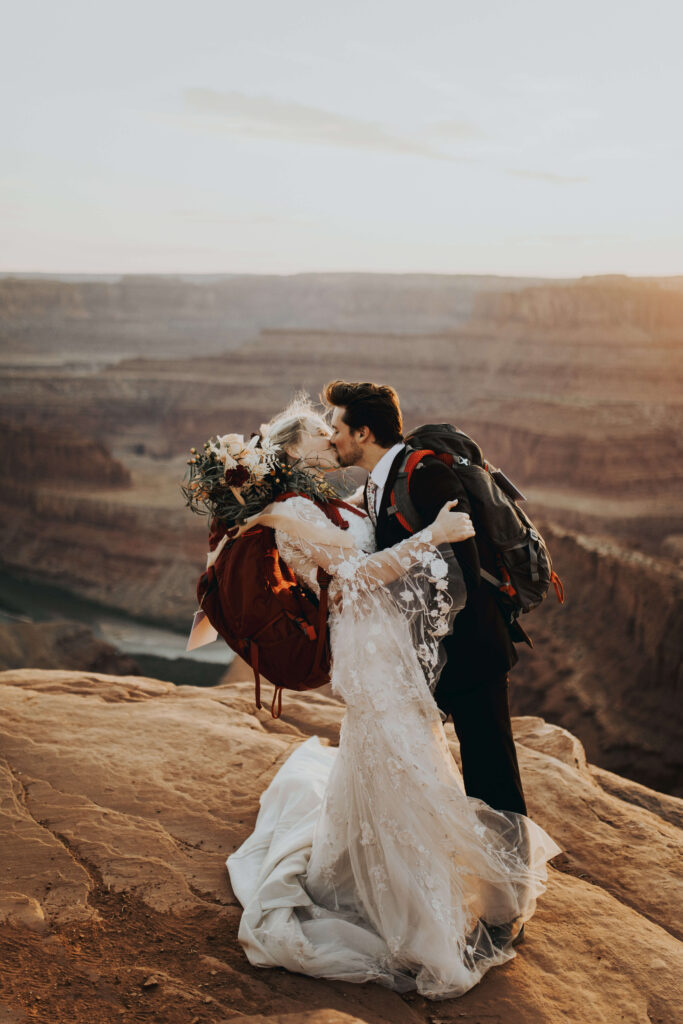 couple getting married in dead horse point state park in utah