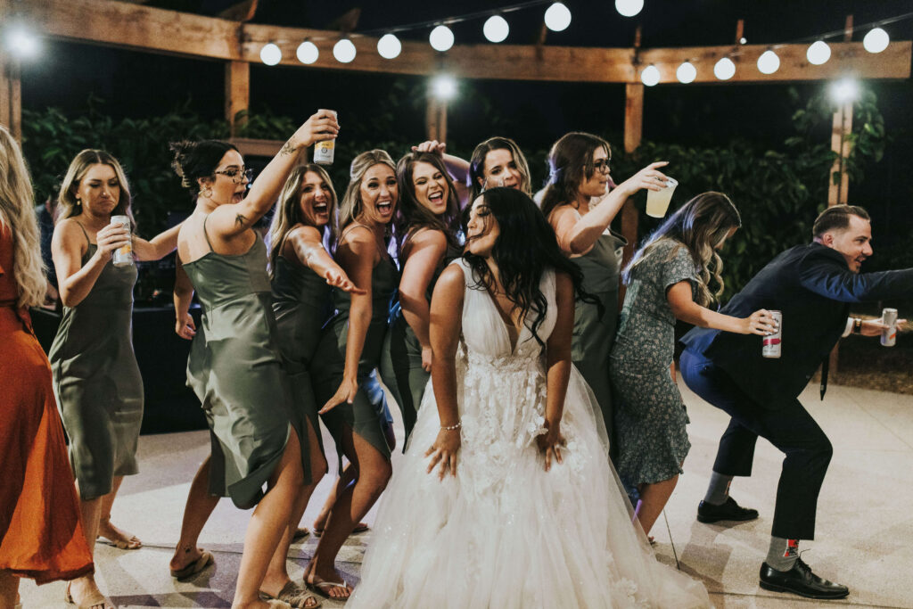 dance party at outdoor wedding