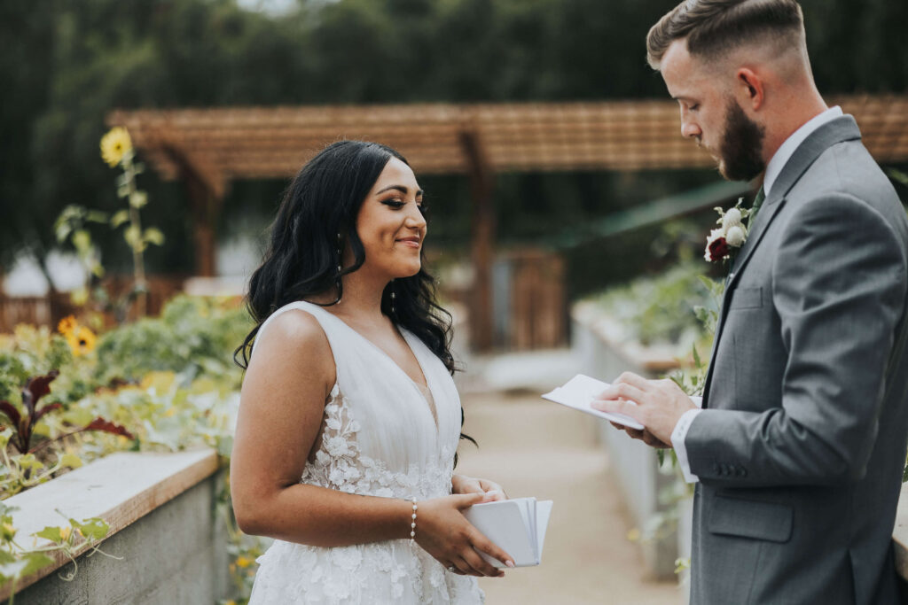 Private Vows on Summer Outdoor Wedding Day