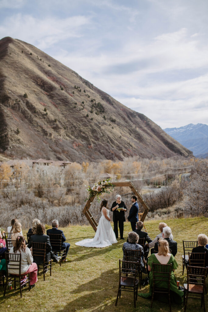 small outdoor wedding in utah's mountains