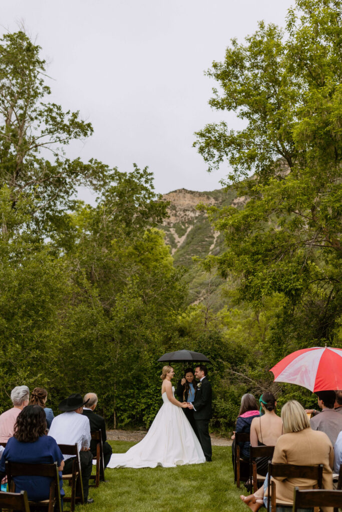small outdoor wedding ceremony