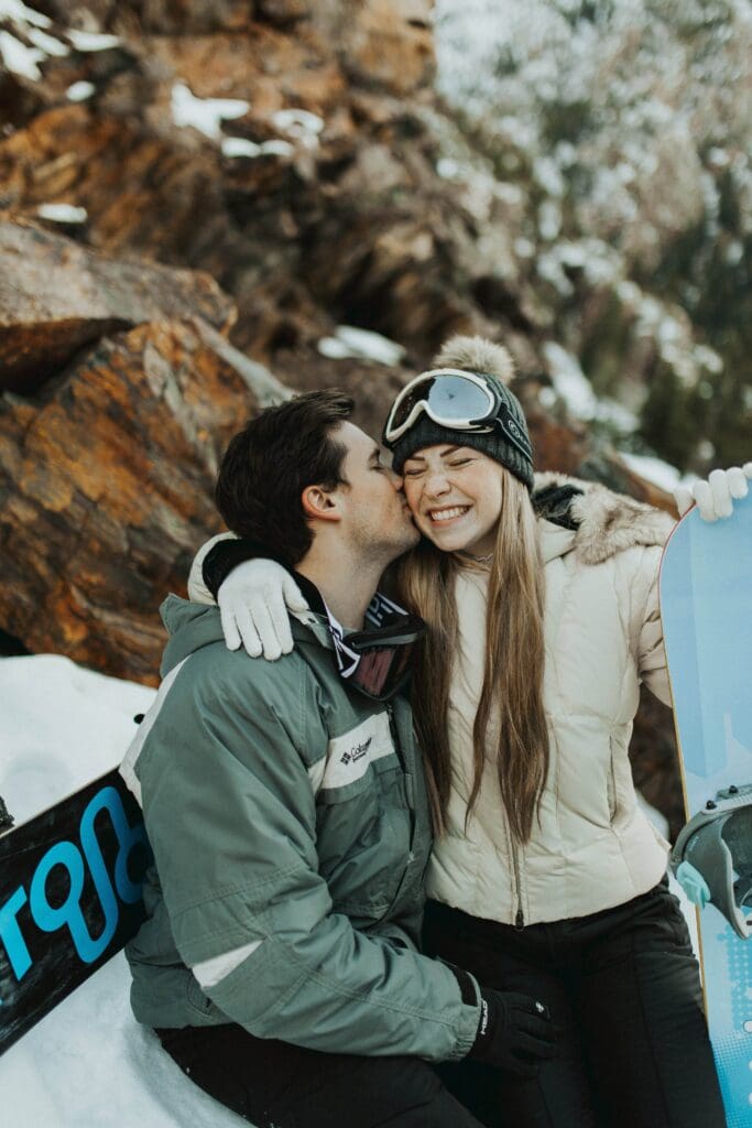 snowboard wedding photos