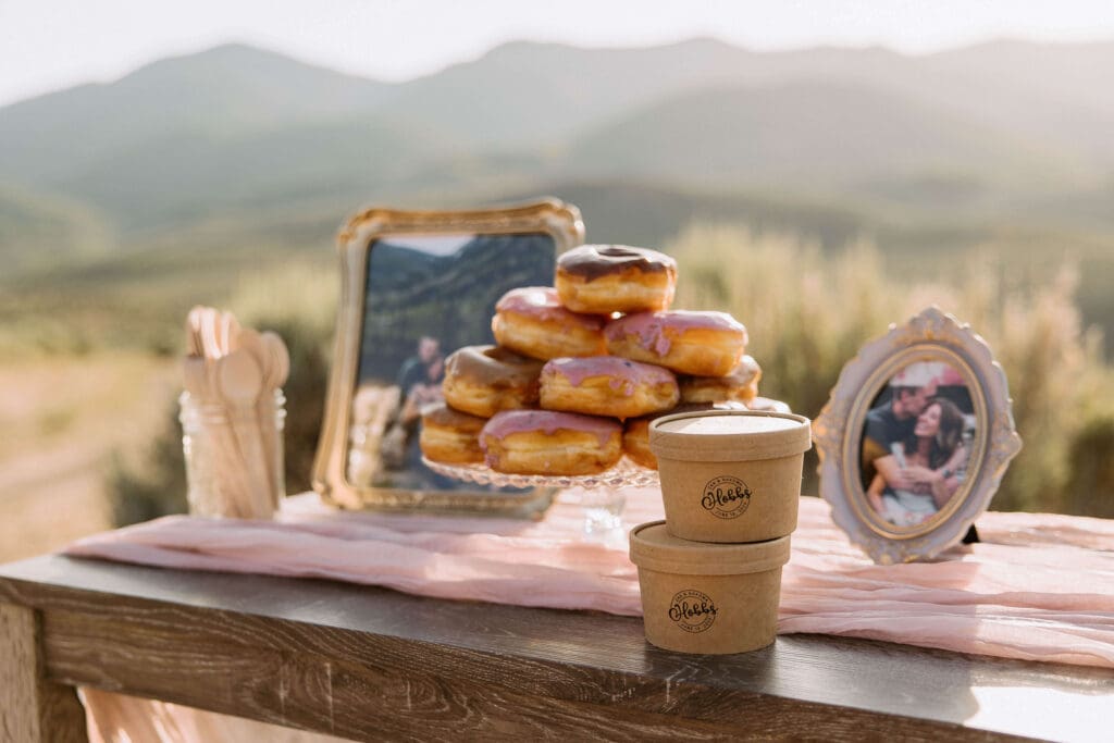 ice cream and donuts at outdoor wedding