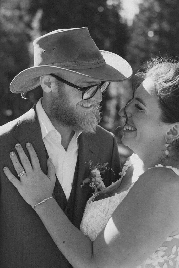 bride and groom close up