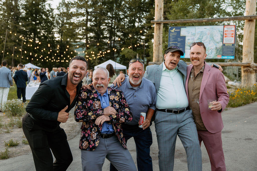 friends at solitude mountain resort wedding