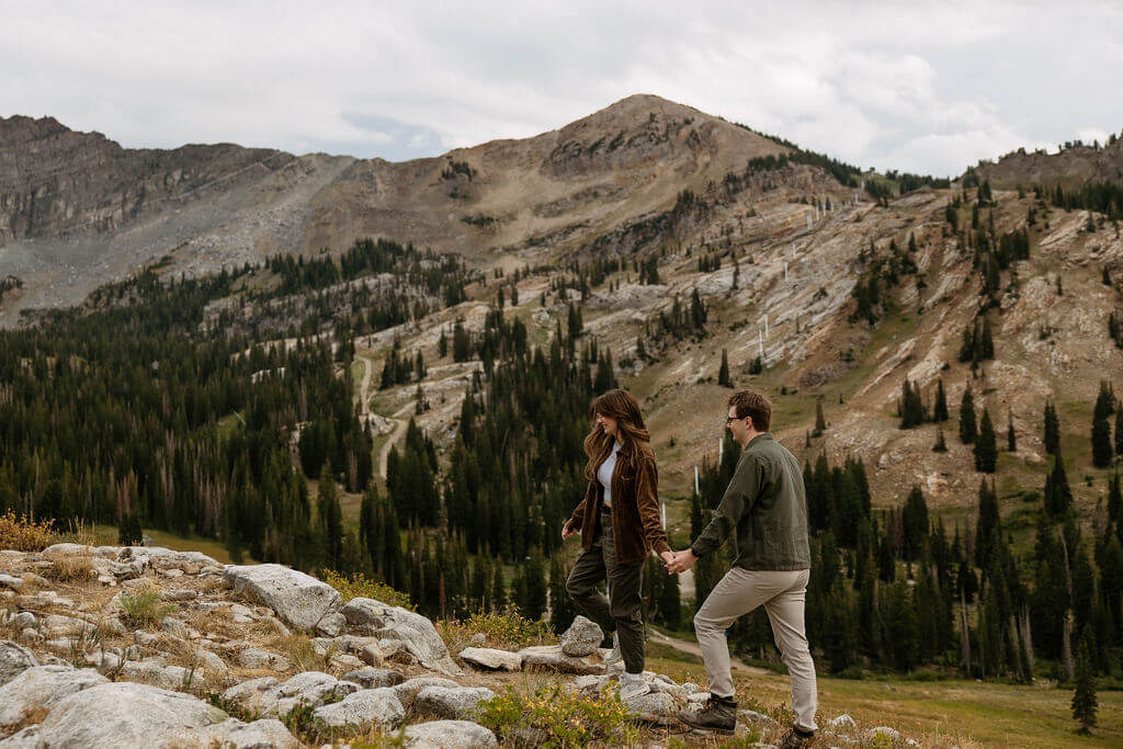 utah mountain engagement photos