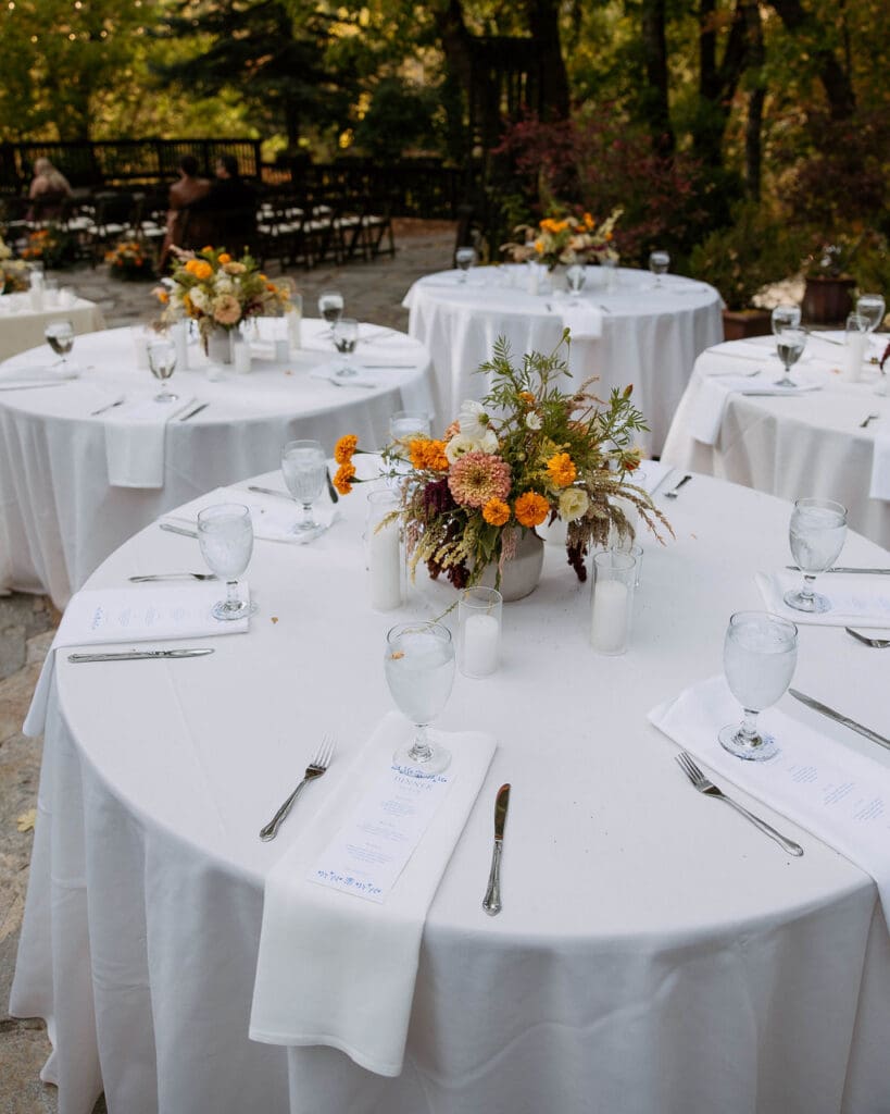 fall wedding table details