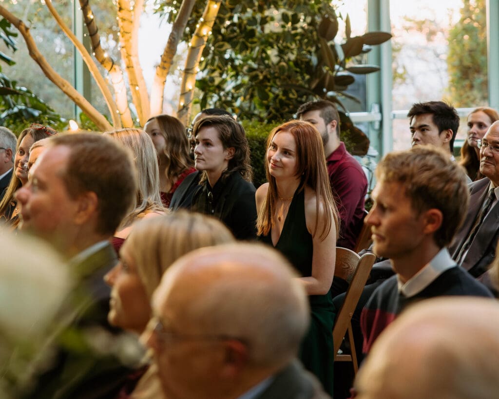 candid wedding guest photo