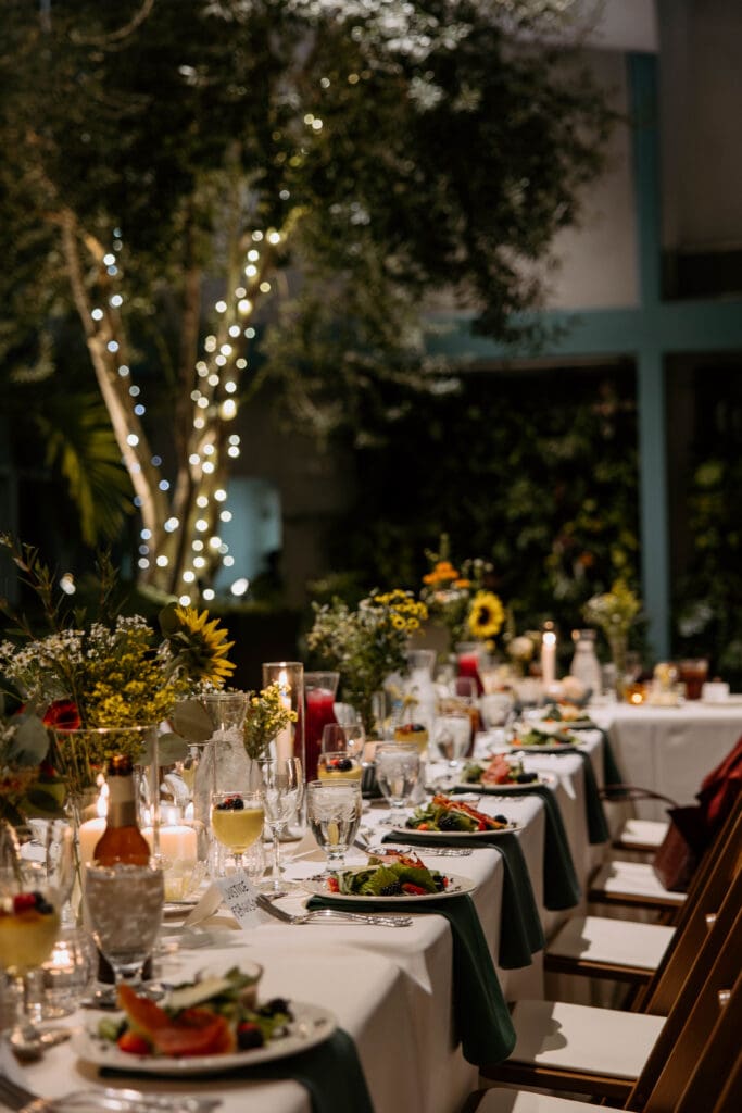 intimate wedding reception table details