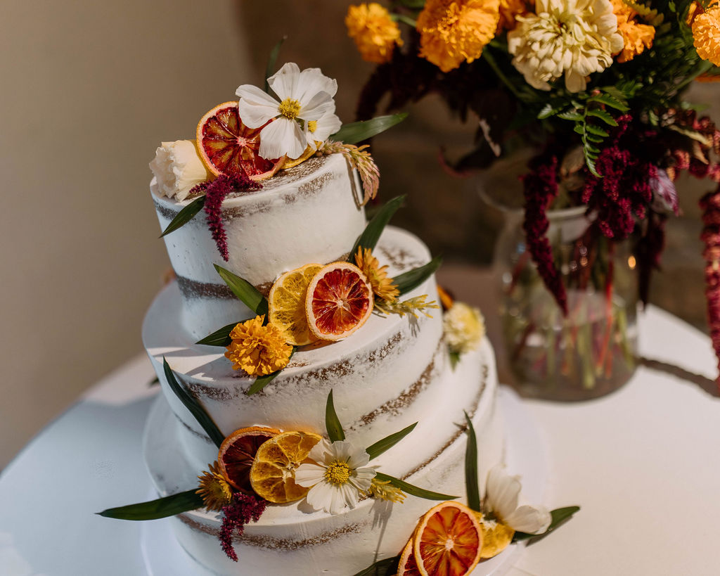 citrus wedding cake