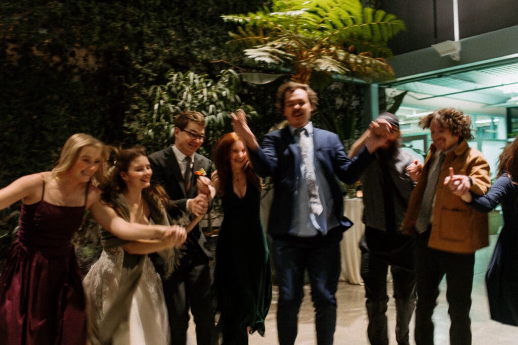 moody wedding reception photos