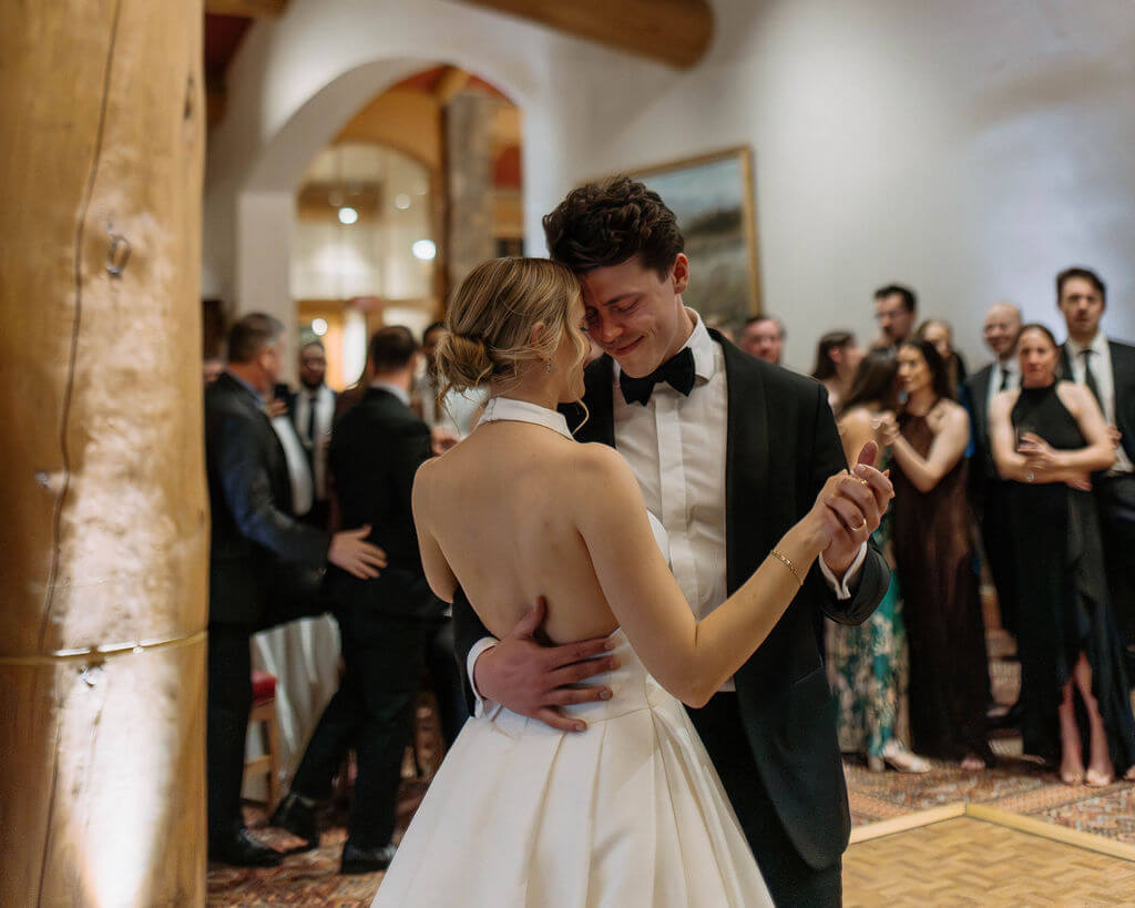 bride and groom first dance at snowbasin resort