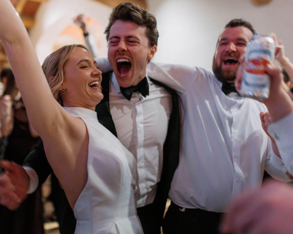 bride and groom during dance party at snowbasin wedding
