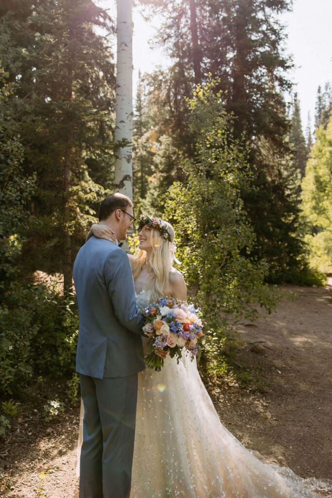 bride and groom on their elopement day