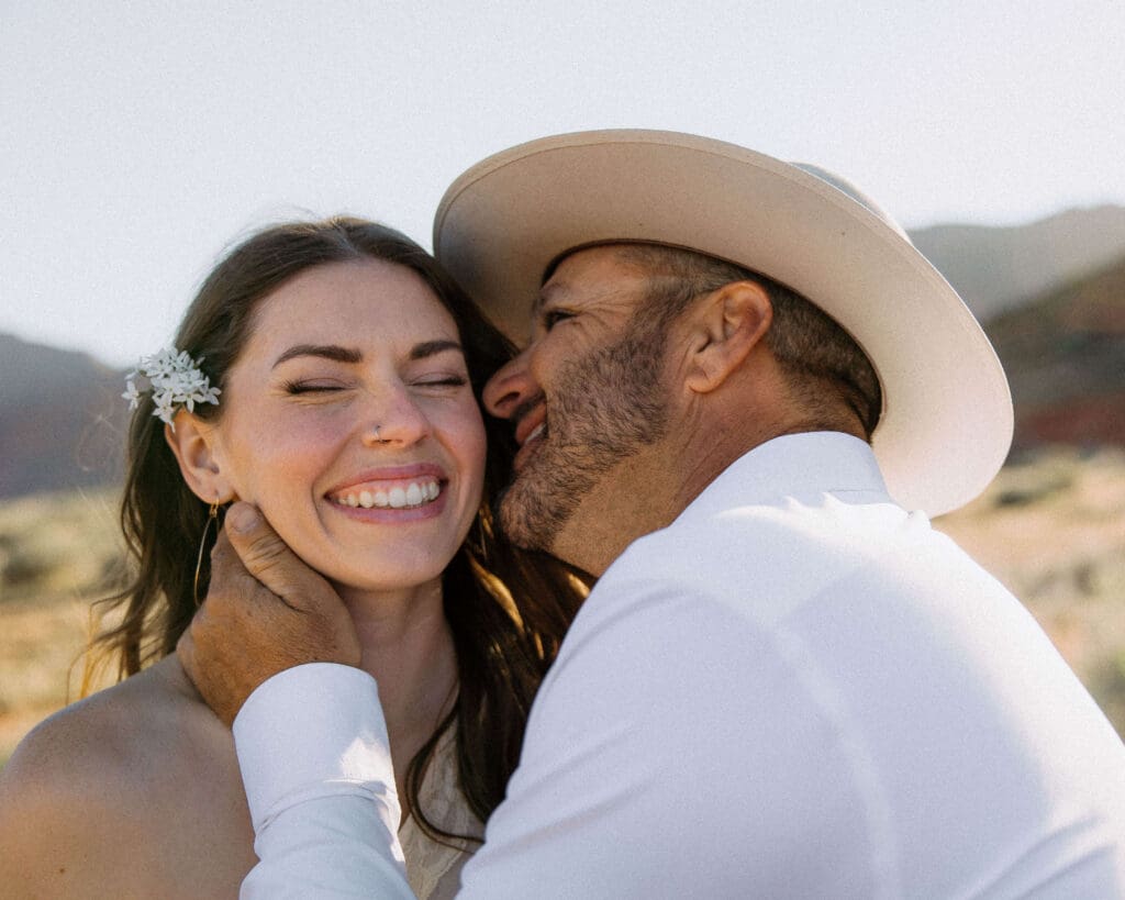 western bride and groom
