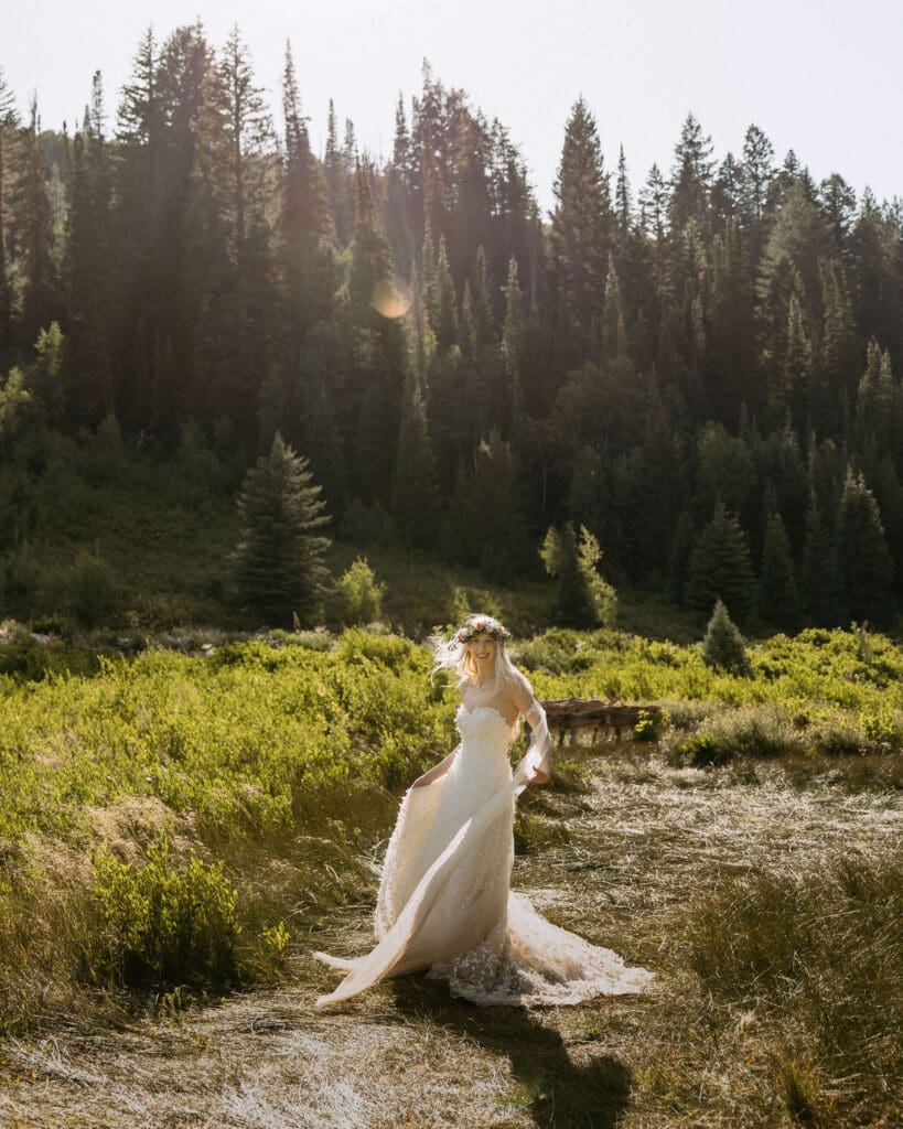 bride on her utah elopement day
