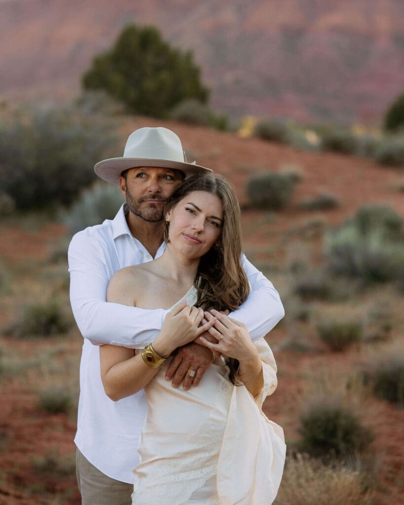 bride and groom get married in moab