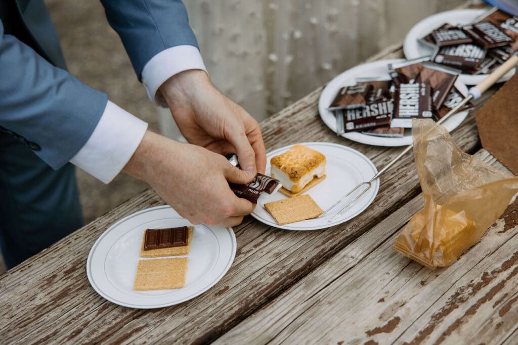 making s'mores