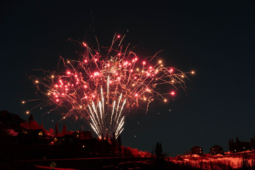 apres ski firework show at powder mountain
