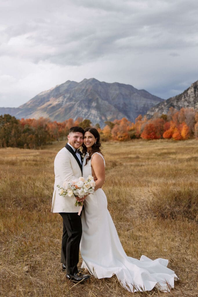 bride and groom get married in salt lake city