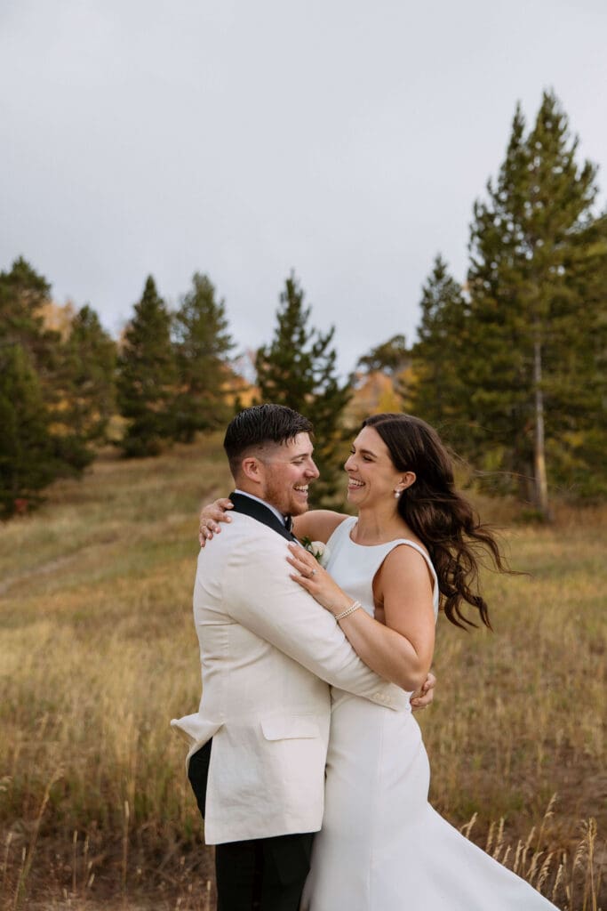 bride and groom get married in utah's mountains