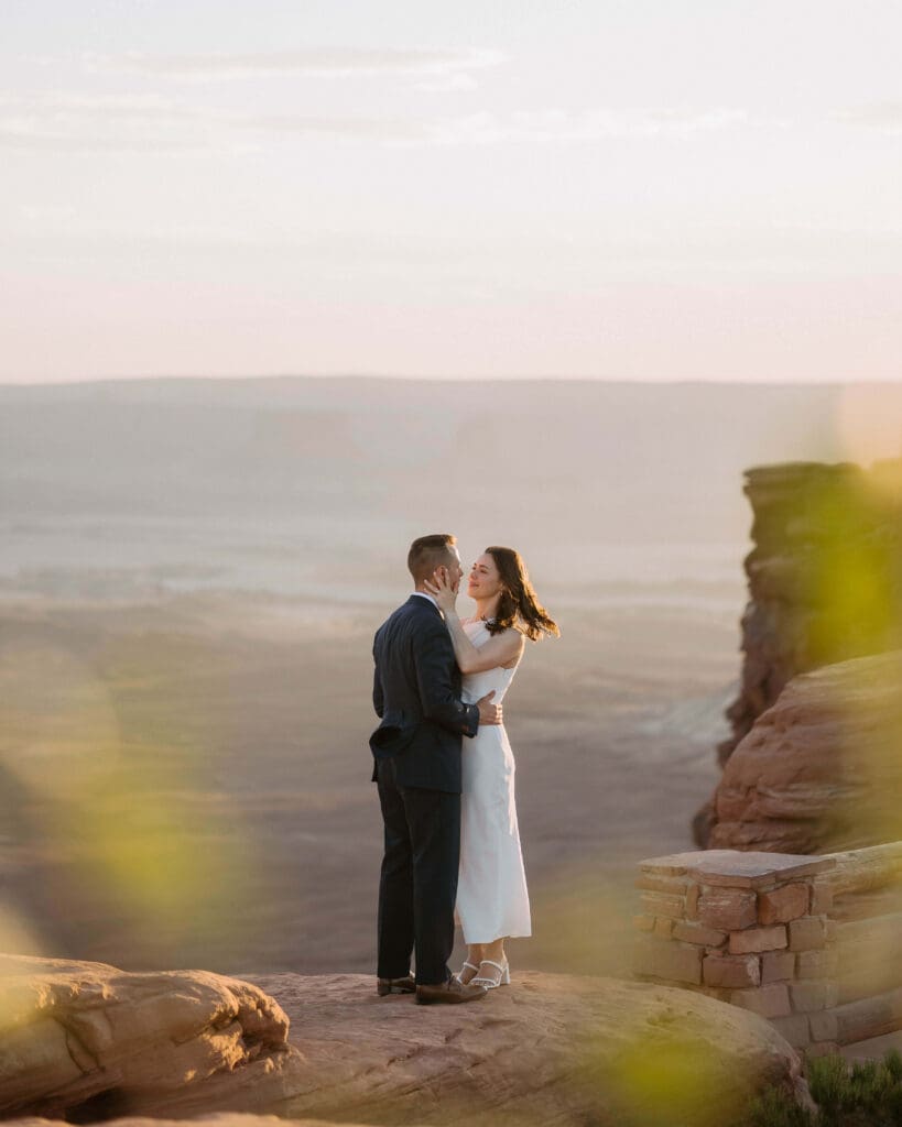 bride and groom get married in canyonlands national park
