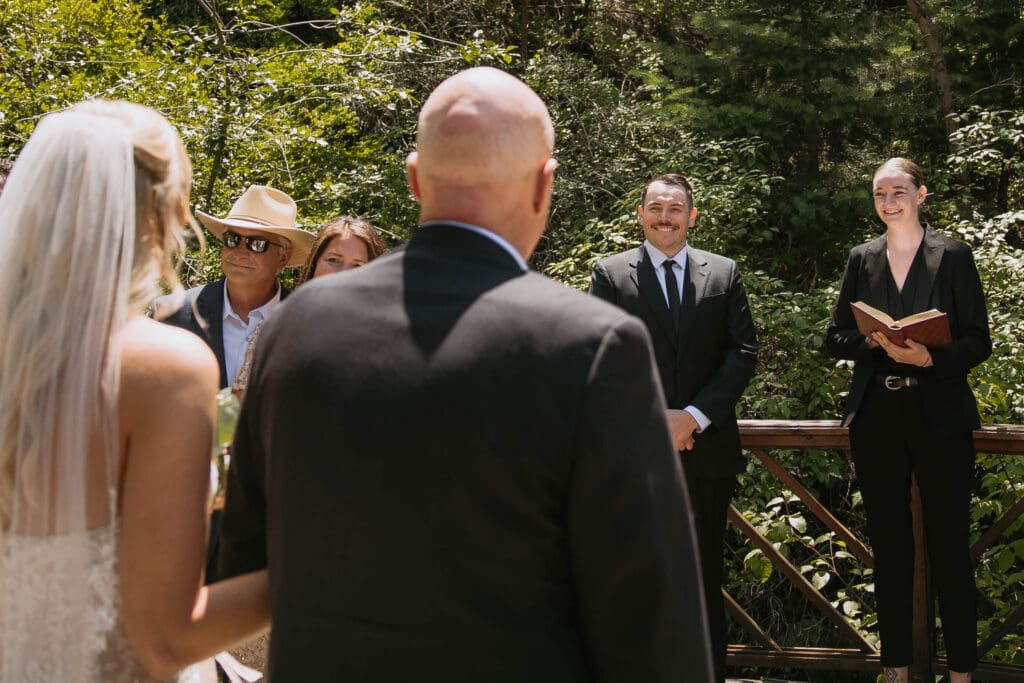 bride and groom intimate mountain wedding