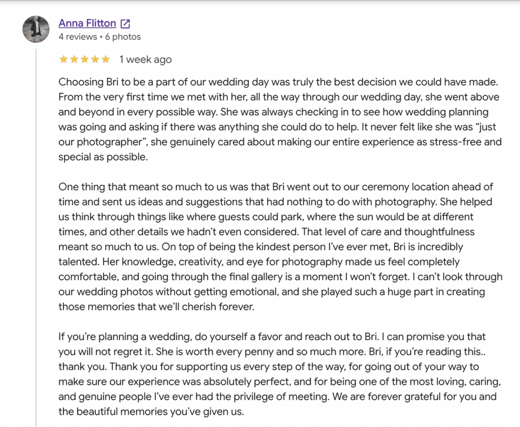 review for utah wedding photographer